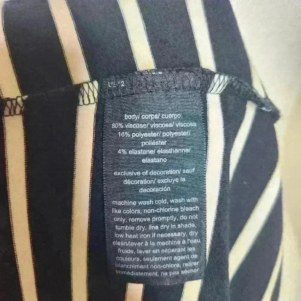 Tommy Hilfiger women's navy and white striped blouse 3/4 sleeve size large - Picture 5 of 7